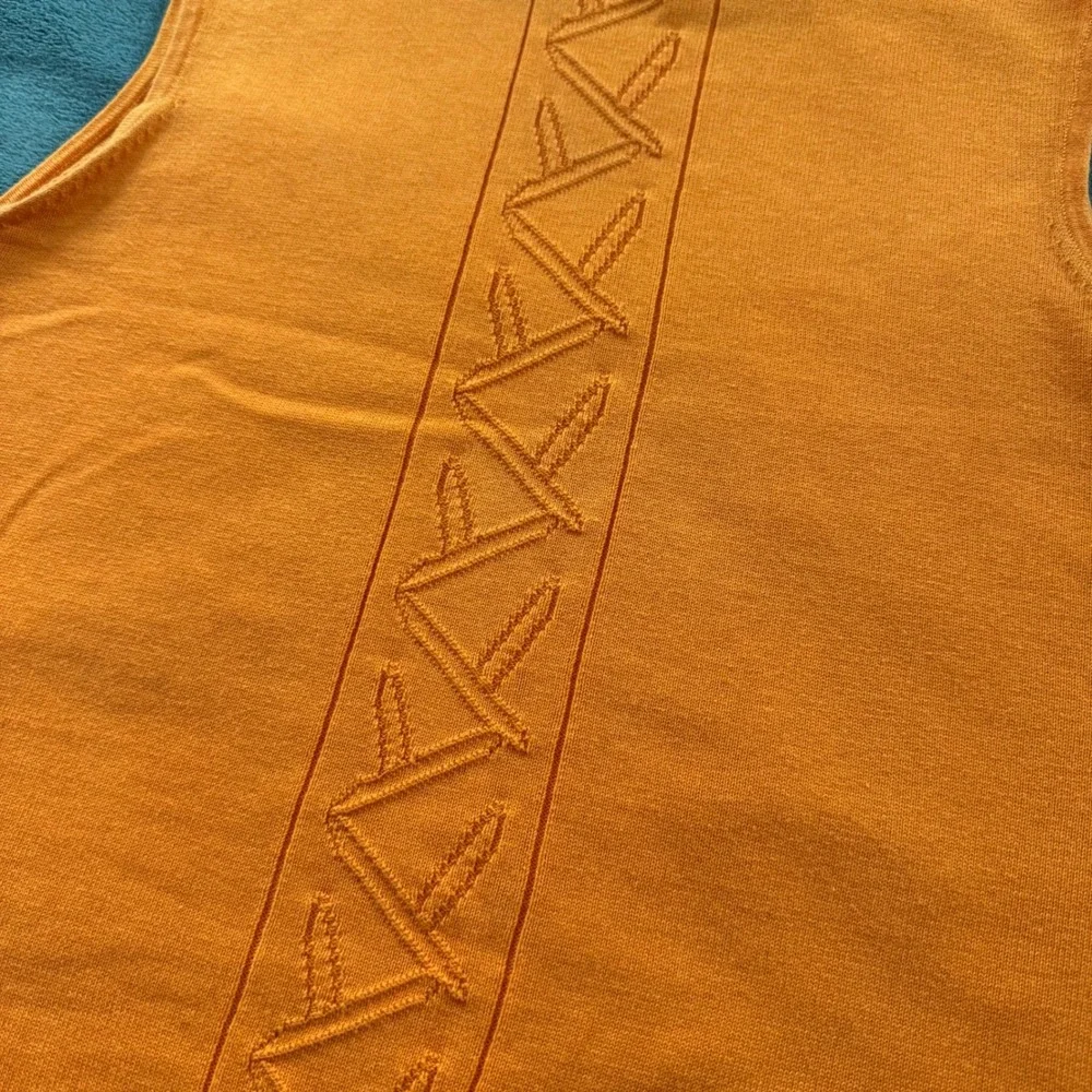 Lily's of Beverly‎ Hills Men's L Orange Cotton Cable Knit Mock Neck Sweater Vest